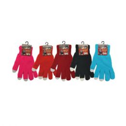 144 Bulk Womens Winter Knit Warm Touch Screen Gloves Thermal Insulated Finger Mitten