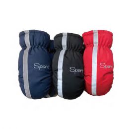 72 Bulk Boys Sports Printed Water To Repellent Ski Mittens