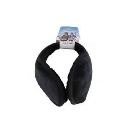 144 Bulk Black Headwear Faux Fur Ear Muffs