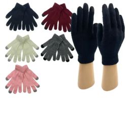 96 Bulk Touchscreen Gloves Stretch Knitted Texting Gloves Warm Windproof Solid Color