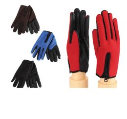 48 Bulk Mens Winter Touchscreen Glove With Zipper