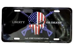 24 Bulk License Plate Liberty Or Death 2nd Amendment 1489