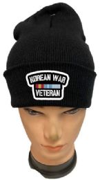 48 Bulk Korean War Veteran Black Color Winter Beanie