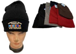 48 Bulk Operation Iraqi Freedom Veteran Mix Color Beanie
