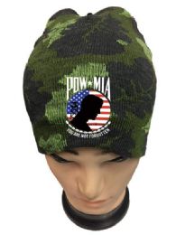 48 Bulk Pow Mia Camo Winter Beanie