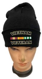 24 Bulk Vietnam Veteran Black Color Winter Beanie