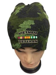24 Bulk Vietnam Veteran Camo Color Winter Beanie