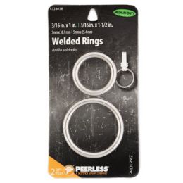 50 Bulk Welded Rings 2pk Zinc Peerless Carded