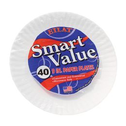 24 Bulk Eilat Paper Plate 9 In 40 Ct Microwave Safe