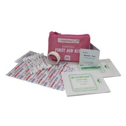 48 Bulk Pharmacy Best First Aid Pouch 36 Ct - 20 Ct 20 Pc Cotton Tipped Applicators, 10 Ct Bandages, 2 Ct Alcohol Pads, Non Adherent Pad, White Non Woven Pad, Gauze Pad & First Aid Bag