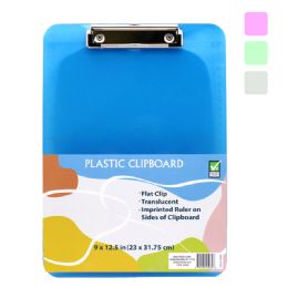 36 Bulk Check Clip Board 9 X 12.5 In Clear Plastic