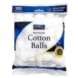 48 Bulk Simply Bodycare Cotton Balls 100 ct