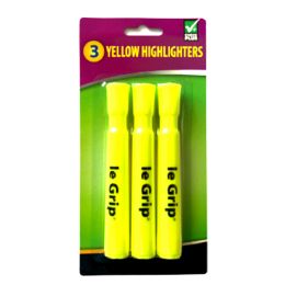 24 Bulk Check Plus Yellow Highlighters 3 pk