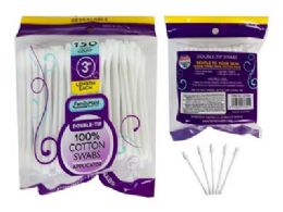 144 Bulk 150pc 3 Inches L DoublE-Tipped Cotton Swabs