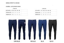 12 Bulk Men's Stretch Denim Jeans