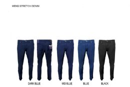 12 Bulk Men's Stretch Denim Jeans By Color