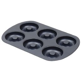 12 Bulk Michael Graves Design NoN-Stick 6 Cup Carbon Steel Donut Pan, Indigo
