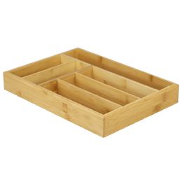 4 Bulk Michael Graves Design 6 Compartment Bamboo Cutlery Tray, Natural