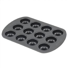 12 Bulk Bakergcos Secret Essentials 6-Cavity NoN-Stick Steel Mini Donut Pan