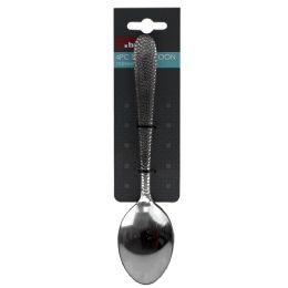 24 Bulk Home Basics Hammered Stainless Steel Dinner Spoons, (pack Of 4), Silver