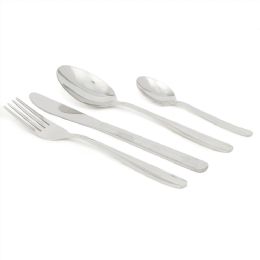 12 Bulk Home Basics Kinsley 16 Piece Stainless Steel Flatware Set, Silver
