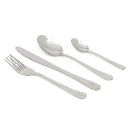 12 Bulk Home Basics Piper 16 Piece Stainless Steel Flatware Set, Silver