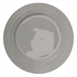 24 Bulk Home Basics Embossed Thread 10.5" Ceramic Dinner Plate, White