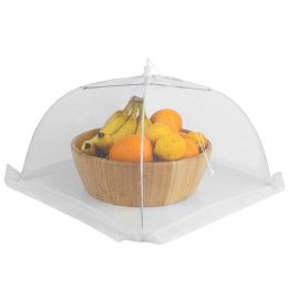 24 Bulk Home Basics  Square Mesh Collapsible Food Plate Cover, White