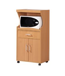 Bulk Home Basics Small  Wood Microwave Cart, Natural
