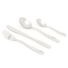 12 Bulk Home Basics Delight 16 Piece Stainless Steel Flatware Set