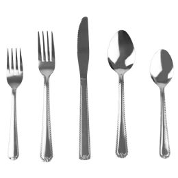 12 Bulk Home Basics Empire 20 Piece Flatware Set, Silver