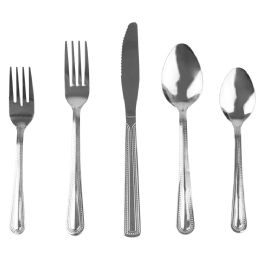 12 Bulk Home Basics Bella 20 Piece Flatware Set, Silver