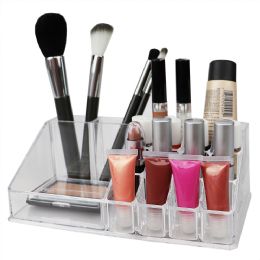 4 Bulk Home Basics 3 Tier Plastic Cosmetic Organizer, Clear