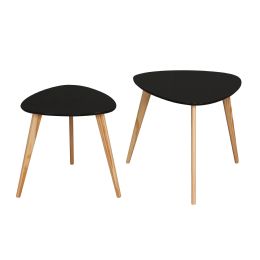 Bulk Home Basics 2 Piece Side Table Set, Black