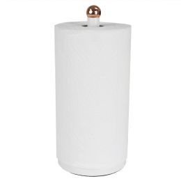 12 Bulk Home Basics Grove Free Standing Paper Towel Holder With Weighted Base, White