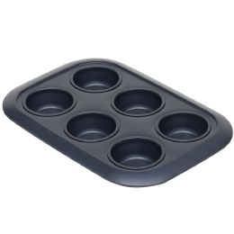 12 Bulk Michael Graves Design Textured NoN-Stick 6 Cup Carbon Steel Muffin Pan, Indigo