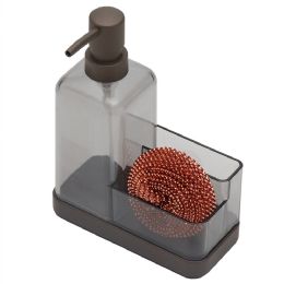 12 Bulk Home Basics 13.5 Oz. Plastic Soap Dispenser With Sponge Compartment, Bronze