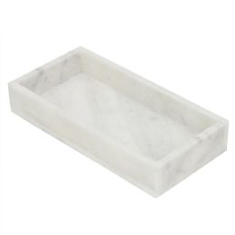 6 Bulk Home Basics Plastic Vanity Tray, White