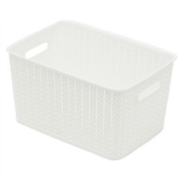 6 Bulk Home Basics 5 Liter Plastic Basket With Handles, White