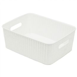 6 Bulk Home Basics 12.5 Liter Plastic Basket With Handles, White
