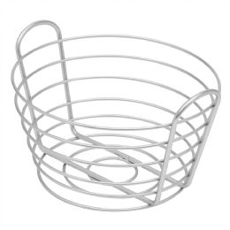 6 Bulk Michael Graves Design Simplicity Tapered Steel Wire Fruit Basket With Built In Easy Carrying Open Handles, Satin Nickel