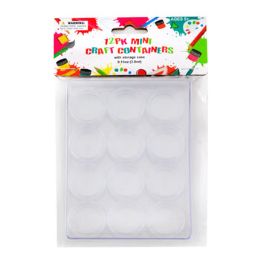48 Bulk Craft Containers Clear Plastic W/screw On Tops 12pc 0.13oz With Storage Case Craft/pbh
