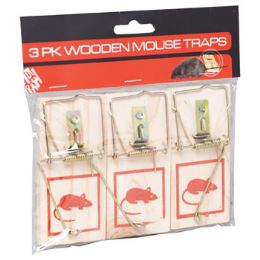 72 Bulk Mouse Traps Wooden S/3 Hardware Pbh