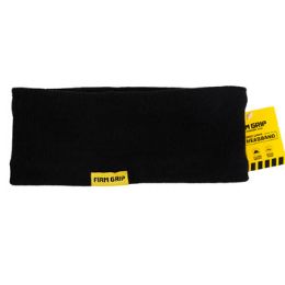12 Bulk Head Band Fleece Lined Black Firm Grip - No Online Sales 12pc Pdq