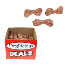 72 Bulk Dog Chew Rawhide Knotted Bone4-5 Inch Beef Flavor In Pdq