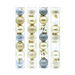 72 Bulk Christmas Ball Ornaments Assorted 7ct
