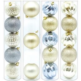 72 Bulk Christmas Ball Ornaments Assorted 5ct