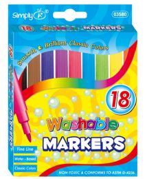 144 Bulk 18-Piece washable markers