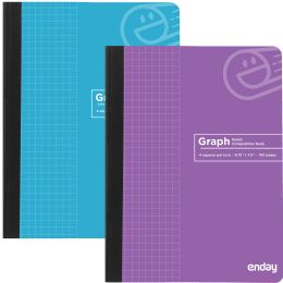 48 Bulk Composition Book QuaD-Ruled 4-1" 100 Ct., Purple