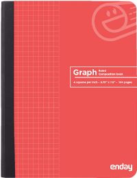 48 Bulk Composition Book QuaD-Ruled 4-1" 100 Ct., Red